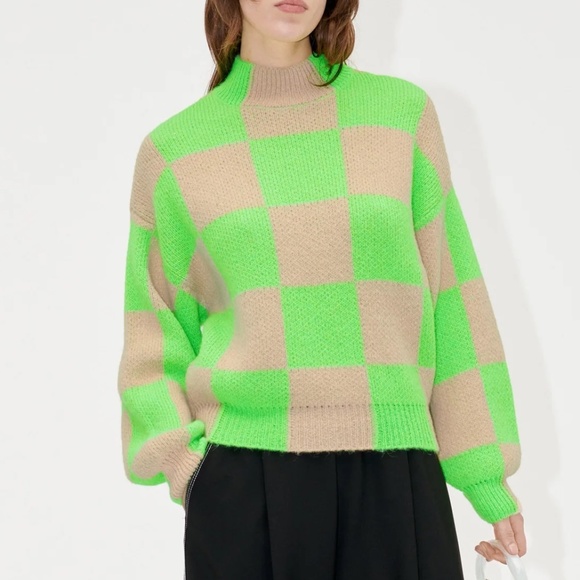 STINE GOYA Sweaters - NWT STINE GOYA ADONIS CHECKER PATTERNED ALPACA KNIT SWEATER